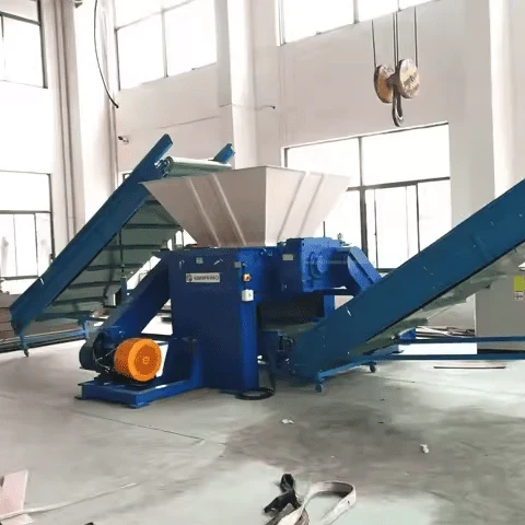 Double-shaft plastic shredder installed in the Gangsu factory