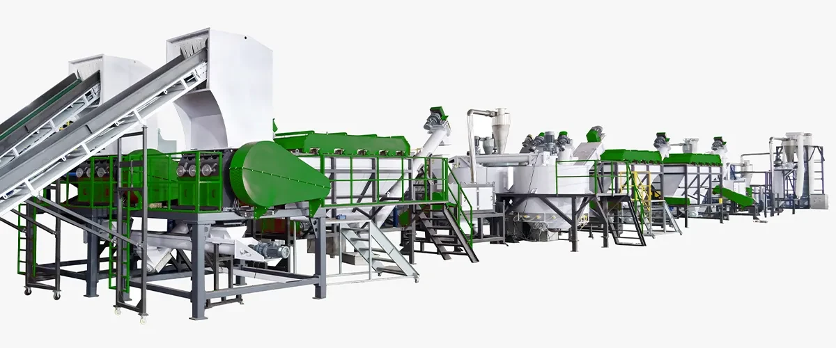 Complete PET bottle washing recycling line layout