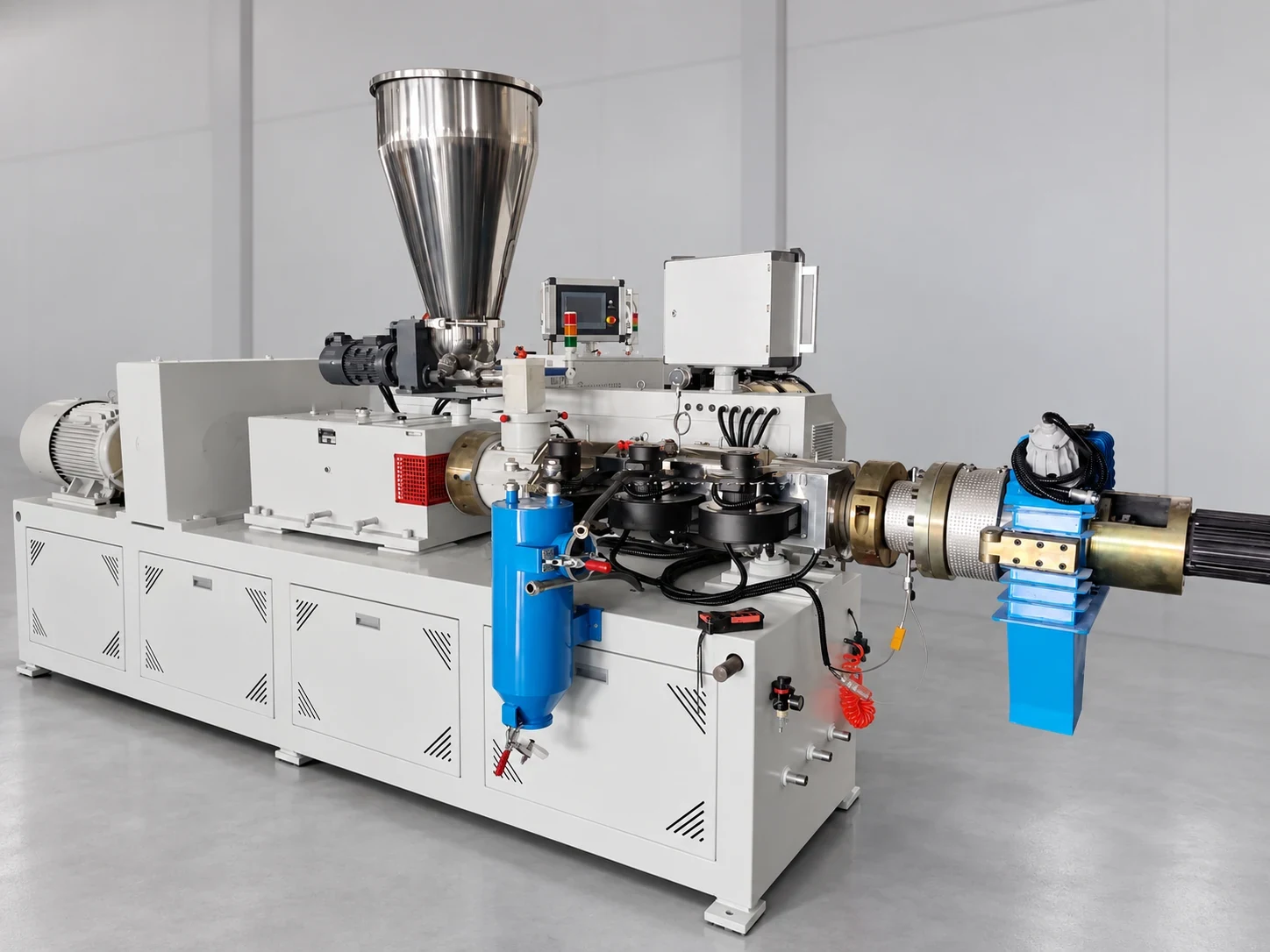 PVC extrusion equipment with clean background